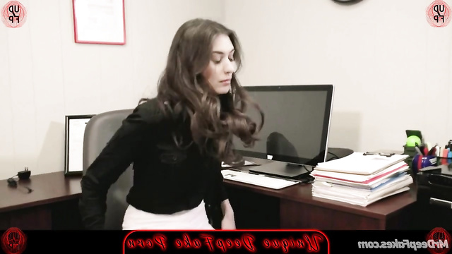 Boss fucked his secretary completely - Anne Hathaway deepfake