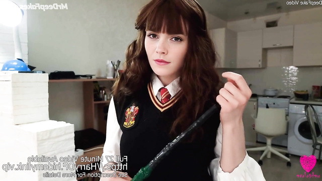 Fake Hermione (Emma Watson) conjured herself a guy with a big dick