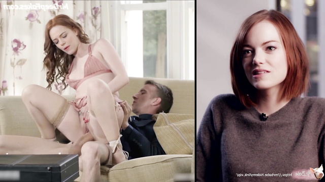 Adult Emma Stone seduces a guy with her delicious ass