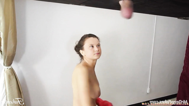 Fake / Greta Thunberg uses man's balls instead boxing punching bag