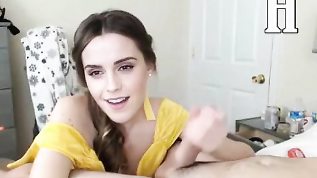 Emma Watson sucks dick in the image of princess Belle / deepfake porn