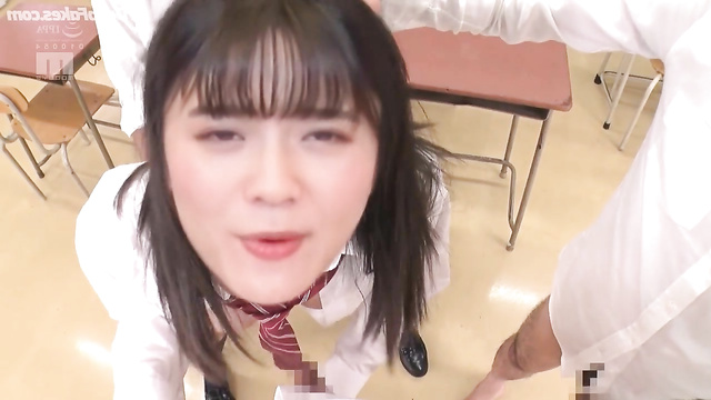Sexy schoolgirl Risa Tsumugi 紡木 吏佐 fucked in her pussy ディープフェイク エロ