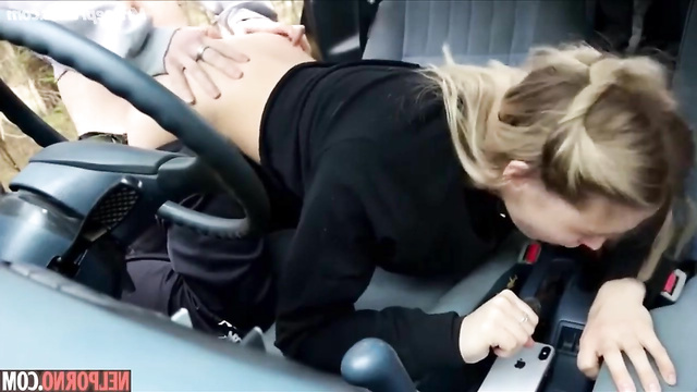 Fake porn scene of Billie Eilish getting fucked in doggy in the car