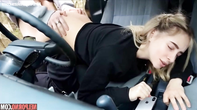 Fake porn scene of Billie Eilish getting fucked in doggy in the car