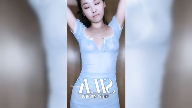 Jennie 제니 BLACKPINK in see-through dress shows her boobs deepfake 딥페이크